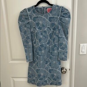 Kate Spade Blue Sheath Dress with Puff Sleeves